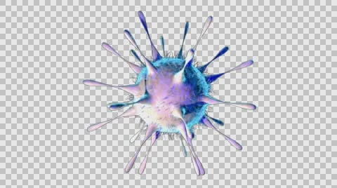 Hi quality Virus, bacteria, microbes. Looping. Alpha channel Видео 61321653