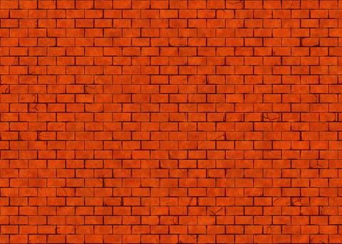 Hi-res red small brick wall pattern Stock Illustration
