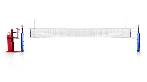 Hi resolution render of volleyball net isolated on white background Stock Illustration