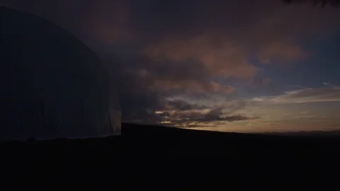 Hi-Seas base in the sunset, Mauna Loa Volcano, Hawaii Stock Footage 104206849