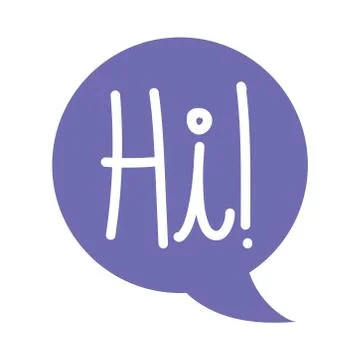 Hi speech bubble comic talk isolated icon design Illustrazione stock