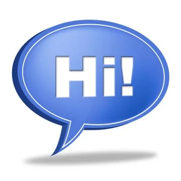 Hi speech bubble meaning how are you and chat Ilustración de archivo