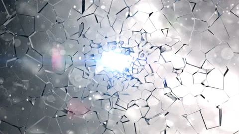 Hi speed shatter mirror cracking in slow motion top view with 3d rendering 4K Vidéo 139226620