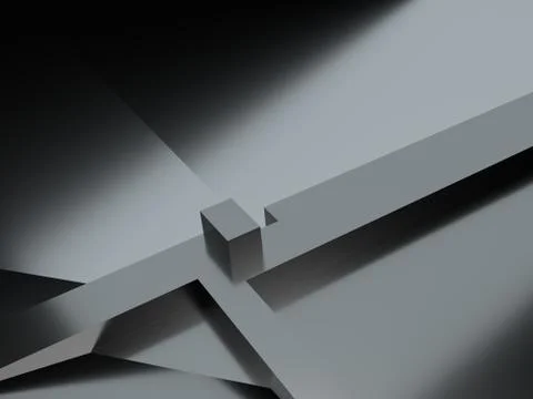 Hi-tech 3D background of blurred reflected metal surface. Stock Illustration