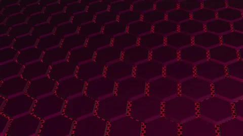 Hi-tech 3d hexagon shapes with glowing mesh futuristic technology background Vídeo Stock 296044648