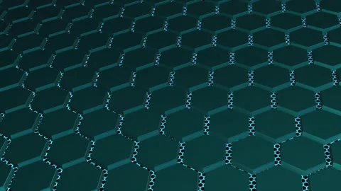 Hi-tech 3d hexagon shapes with glowing mesh futuristic technology background Stock Footage 296044688