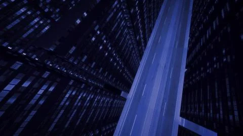 A hi-tech 3d rendering of a time portal tunnel with lines of shining and mult Stock Illustration