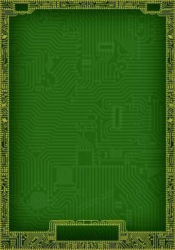 Hi-tech abstract circuit board blank frame 스톡 일러스트