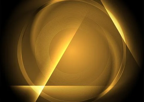 Hi-tech abstract futuristic background with glowing triangle and linear circl Illustrazione stock