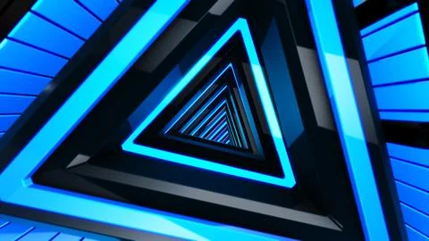 Hi-tech Abstract Triangular Glowing Tunnel Illustrazione stock