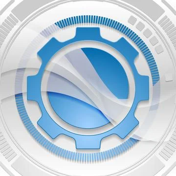 Hi-tech and science background with HUD gears design Stock Illustration
