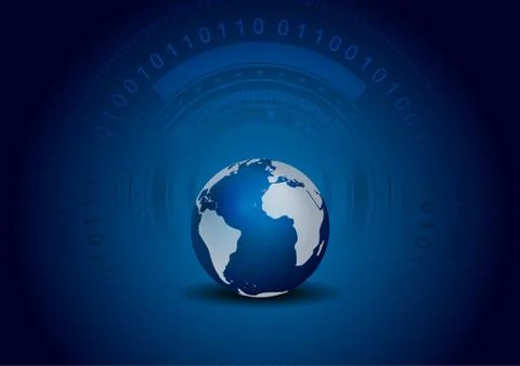 Hi-tech and science design with globe and HUD gear Illustrazione stock