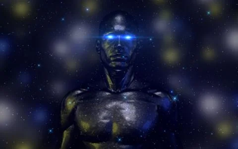 Hi-Tech Android (Robotic Male Model) V1 Stock Illustration