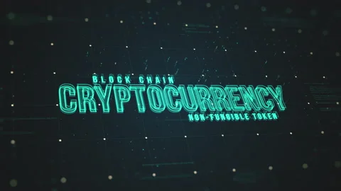Hi-Tech Animated Cryptocurrency Text Title HUD Elements Stock Footage 165750566