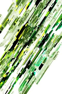 Hi-tech background - 3d green glass blocks background. Stockillustratie