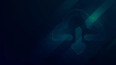 Hi-tech background with download cloud icon, innovation technology Illustrazione stock