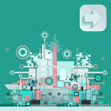 Hi-tech background with navigation icon Stock Illustration