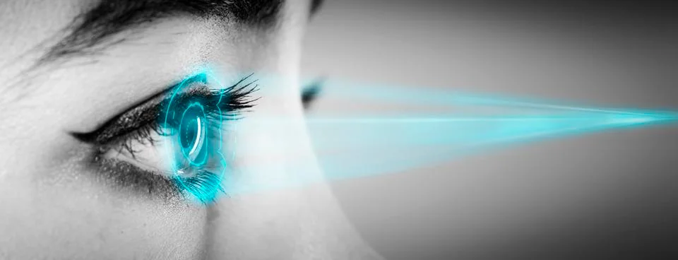 Hi tech biometric security scan Stock Photos