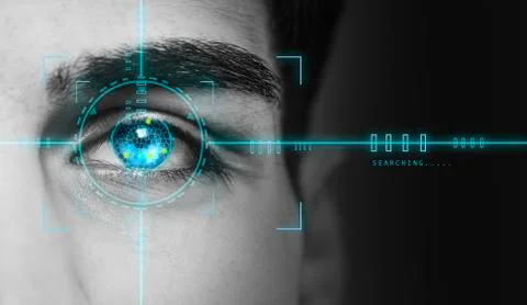 Hi tech biometric security scan Stock Photos