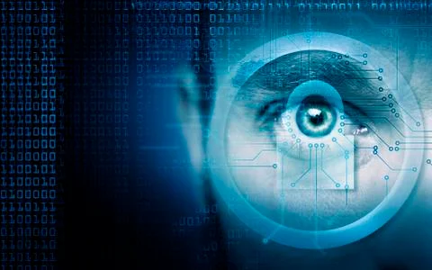 Hi tech biometric security scan Stock Photos