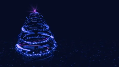 Hi-tech Blue Christmas Tree Backdrop. 스톡 동영상 70666889
