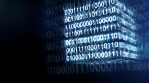 Hi-tech Blue Digital Cube Background. Stock Illustration