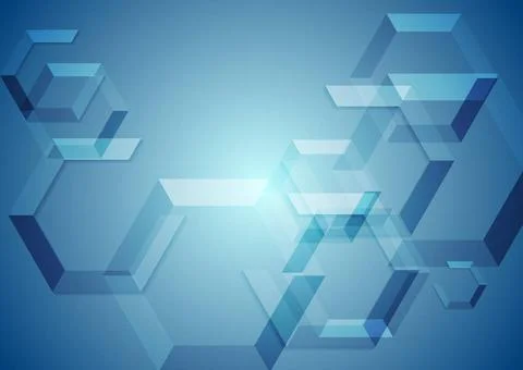 Hi-tech blue geometric background Hi-tech blue geometric background. Vecto... Foto stock