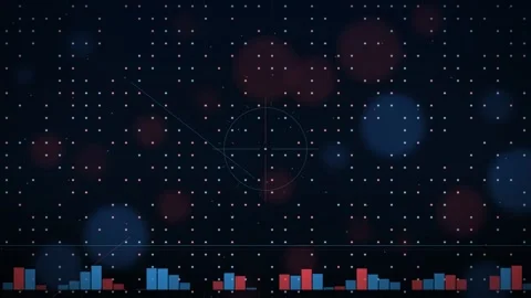 Hi-Tech Blue Red Flickering Dots Background 库存影片 344246217
