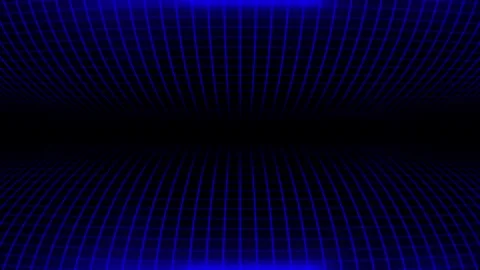 Hi-tech Blue square pattern futuristic technology grid on black background Stock Footage 296056523