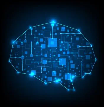 Hi tech brain. Made in style of social networks イラスト素材