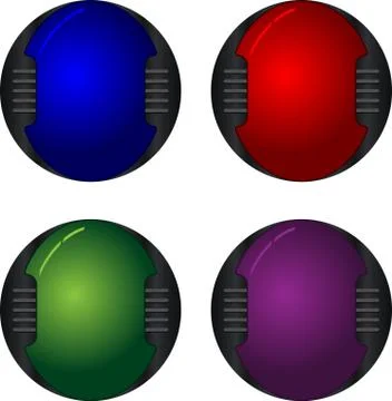Hi-tech buttons Stock Illustration