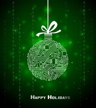Hi-tech Christmas background Stock Illustration