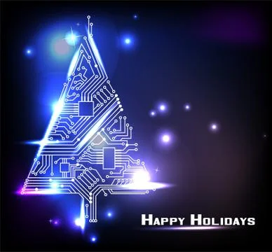 Hi-tech Christmas tree Stock Illustration