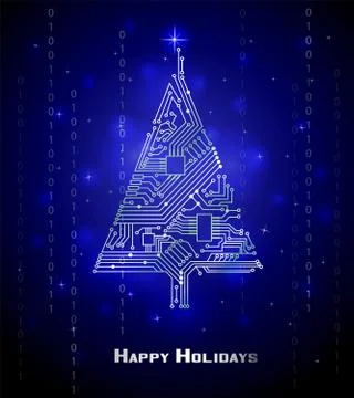 Hi-tech Christmas tree Stock Illustration