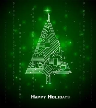 Hi-tech Christmas tree Stock Illustration