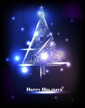 Hi-tech Christmas tree Stock Illustration