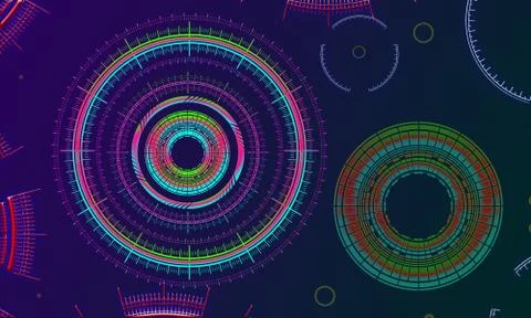 Hi-tech circle with blue background Stock Illustration