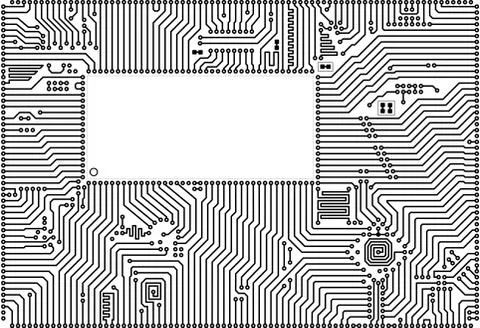 Hi-tech circuit board frame Illustrazione stock