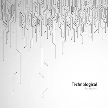 Hi-tech circuit board. Technological vector background Stock Illustration