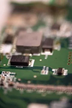 Hi tech close-up of electronics circuit board or motherboard Stock Photos