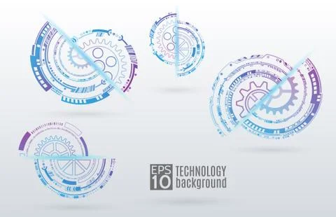 Hi-tech communication concept. Circular connection structure vector illustrat Stock Illustration