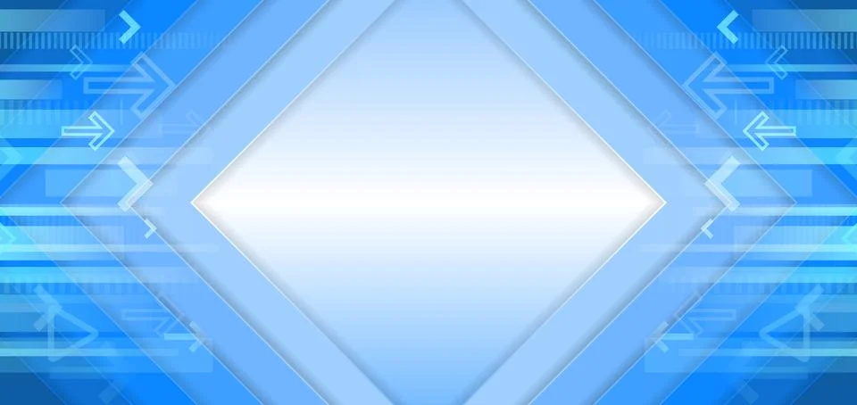 Hi-tech communication concept with square and arrows. Futuristic digital inno Stock Illustration
