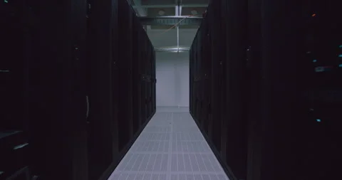 Hi tech computer server room Stock Footage 254917638