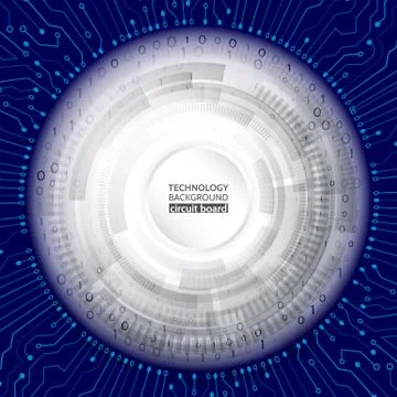 Hi-tech computer technology on the blue background. 스톡 일러스트