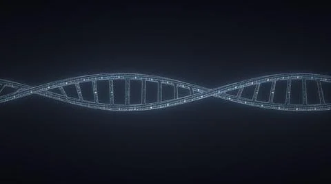 Hi-tech conceptual DNA molecule, 3D rendering Stock Illustration