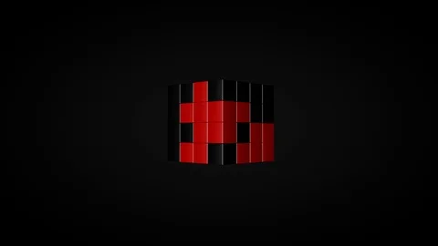 Hi-Tech Cubes on Black Background. Loop Video stock 98366320
