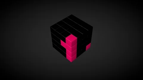 Hi-Tech Cubes on Black Background. Loop Video stock 98366336
