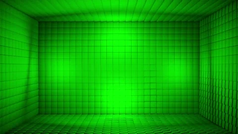 Hi-tech cubes room stage background green Stock Footage 201736569