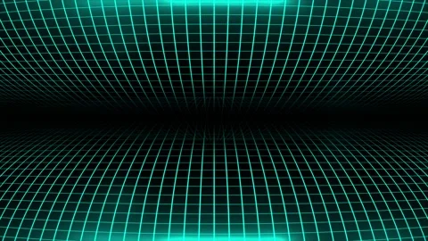 Hi-tech Cyan square pattern futuristic technology grid on black background Stock Footage 296056566