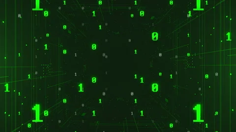 Hi-tech cyber binary code. Futuristic digital coding  background. Stock Footage 264037087